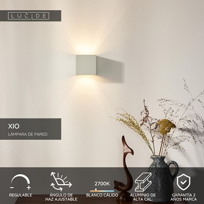 Lucide XIO - Lámpara de pared - LED Regul. - G9 - 1x4W 2700K - Ángulo de haz ajustable - Blanco